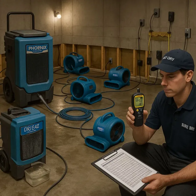 Structural Drying and Dehumidification process in Todd County, MN